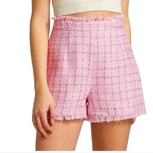 NWT Cinq a sept Coronado Tweed Pink High Waisted Shorts